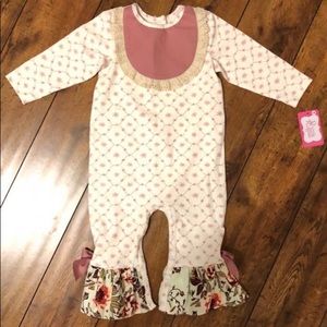 Ricrac and Ruffles long sleeve romper